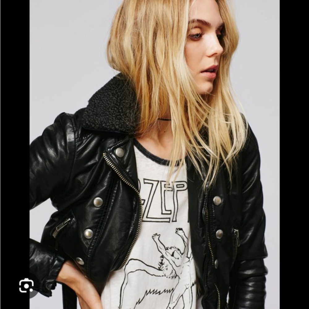 Free People Ashville Vegan Moto Jacket size Small